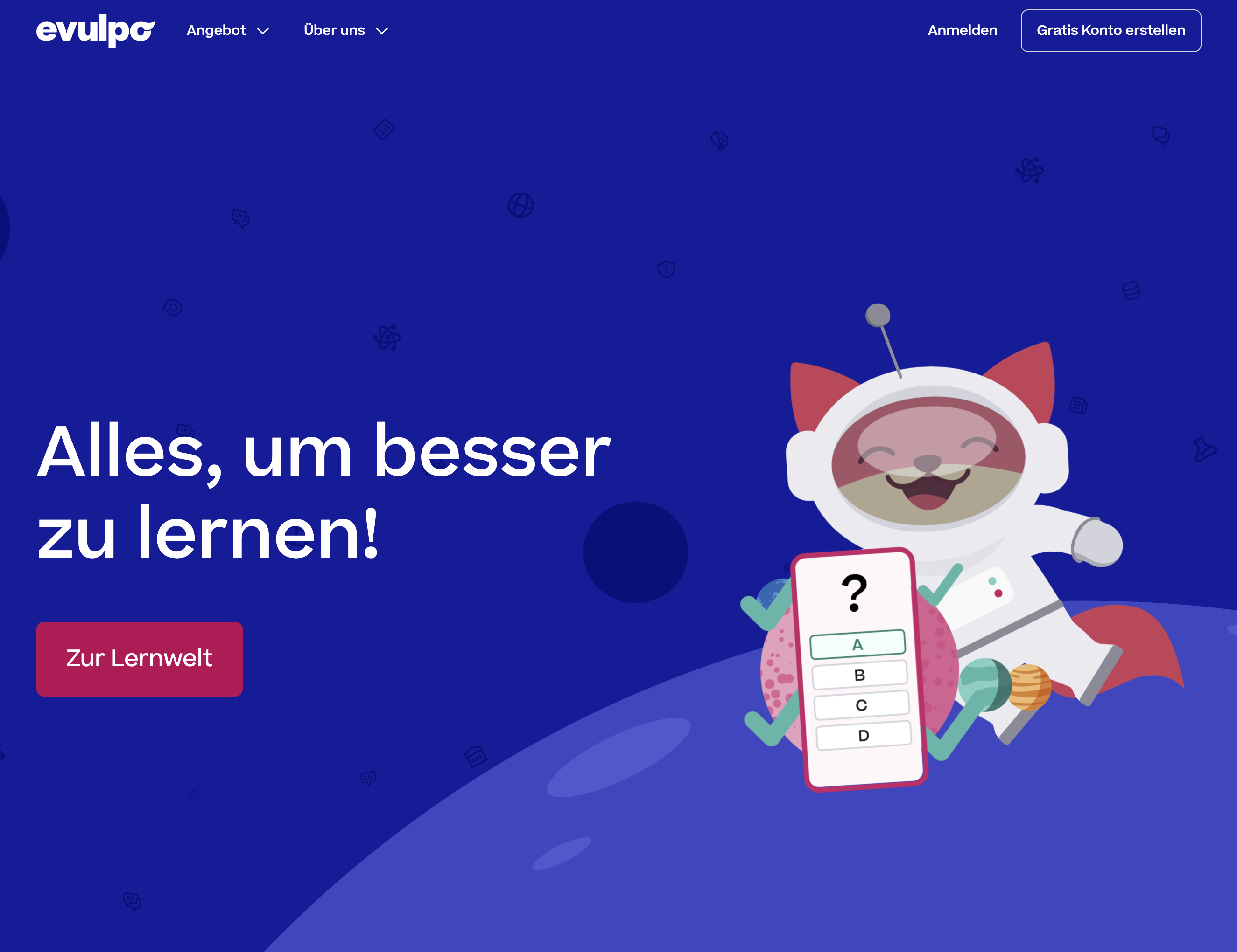 evulpo EdTech learning platform interface