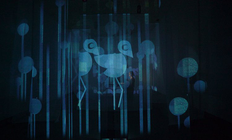 Silk Memory Garden interactive archive installation